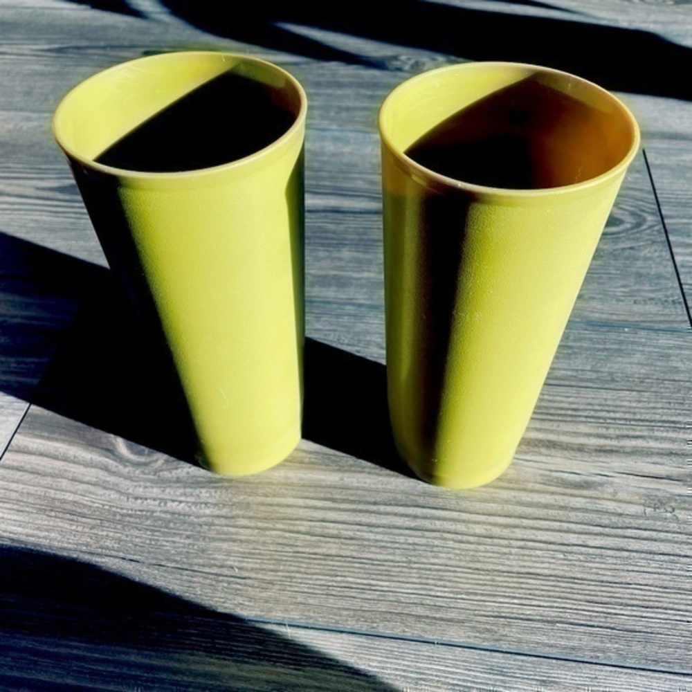 Vintage Tupperware Tumbler Drinking Cups Set of 2 #1348-21 and #1348-13 | 16 Oz.